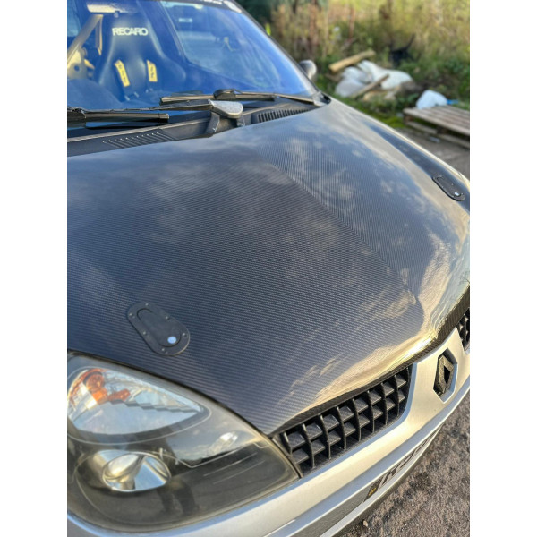 RENAULT CLIO MK2 FIBREGLASS AND CARBON BONNET